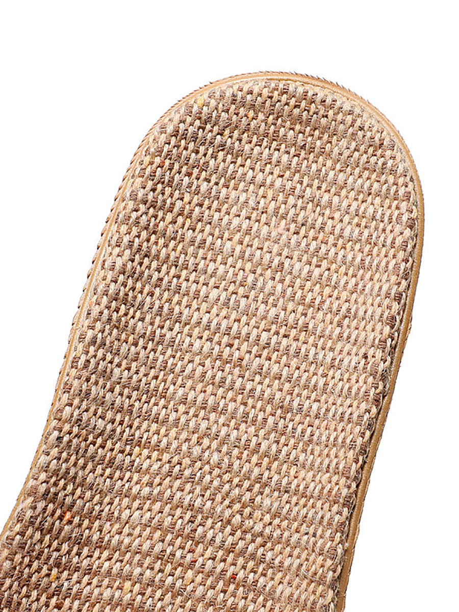 Couple Vintage Colorful Stripe Linen Slippers