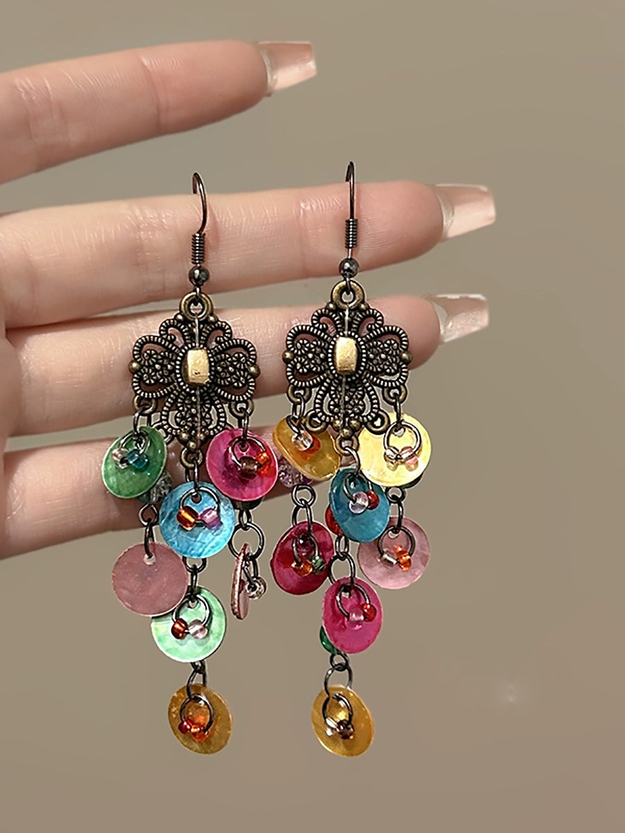 Women Bohemia Shell Alloy Tassel Earrings