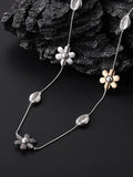 Women Fashion Alloy Flower Pandent Necklace
