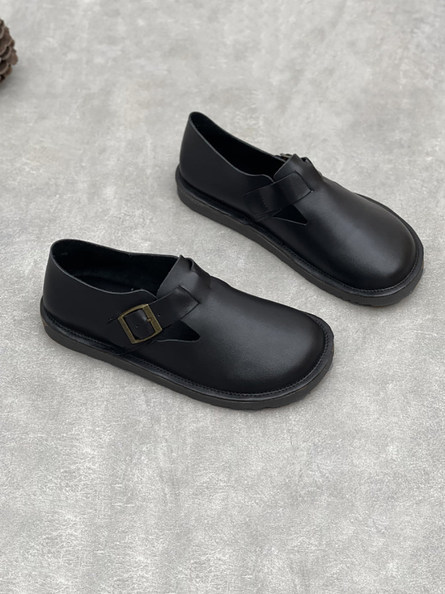Women Summer Casual Soft Leather Flat Shoes