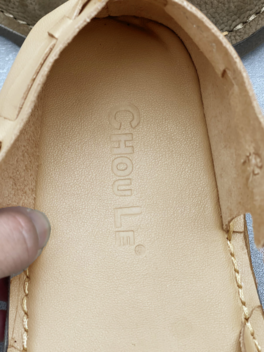Women Genuine Leather Summer Flat Sandals