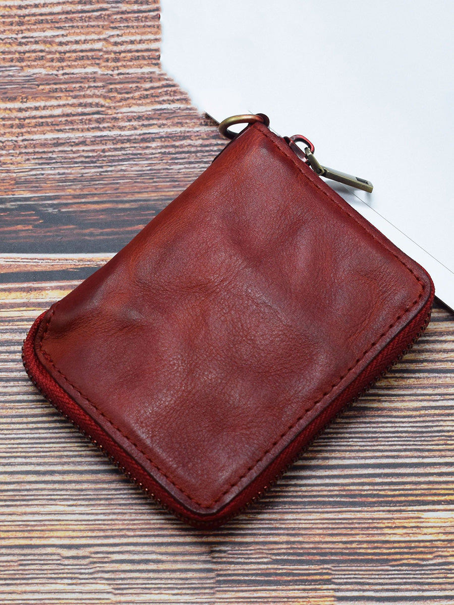 Retro Leather Zipper Multifunction Wallet