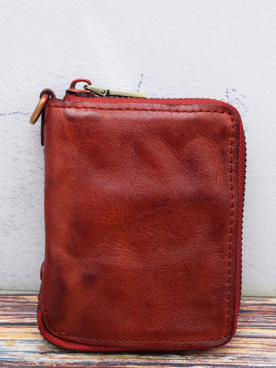 Retro Leather Zipper Multifunction Wallet