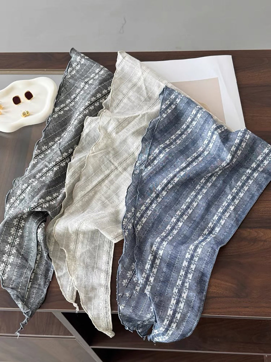 Women Summer Vintage Floral Triangle Scarf
