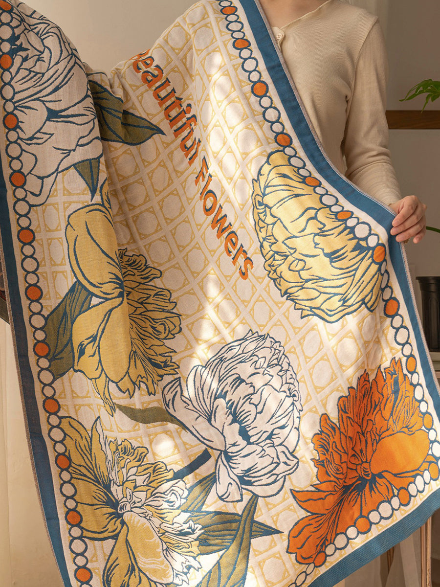 100%Cotton Flower Adult Tassel  Bath Towel