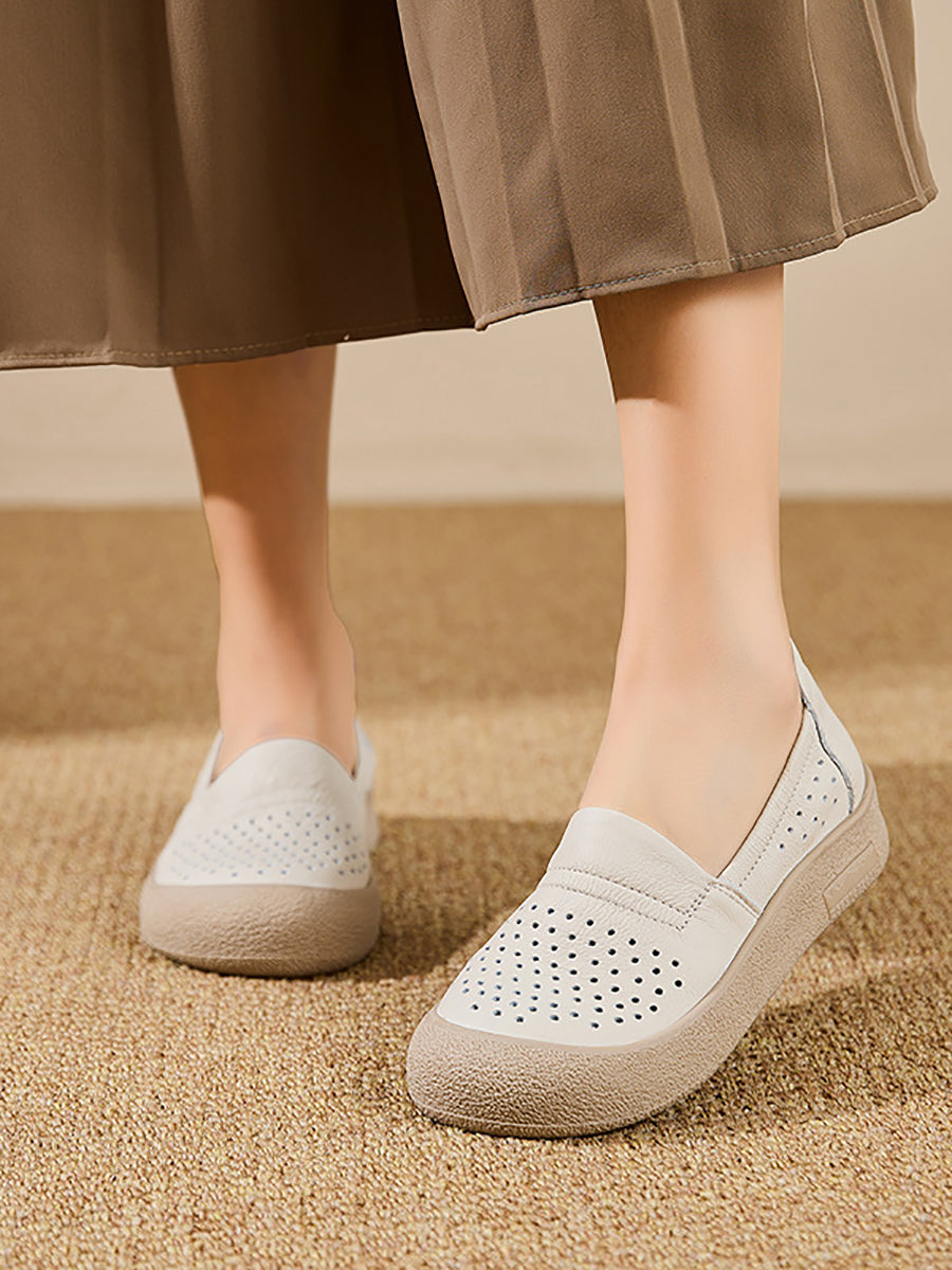 Women Summer Genuine Leather Flat Shoes