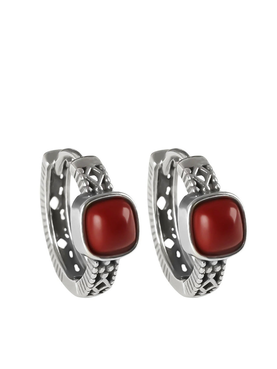 Women Summer Retro Cooper-plating Silver Earrings