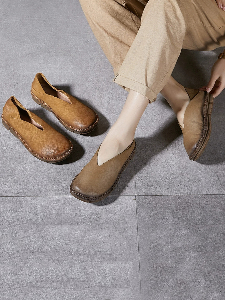 Women Soft Genuine Leather Flat Shoes