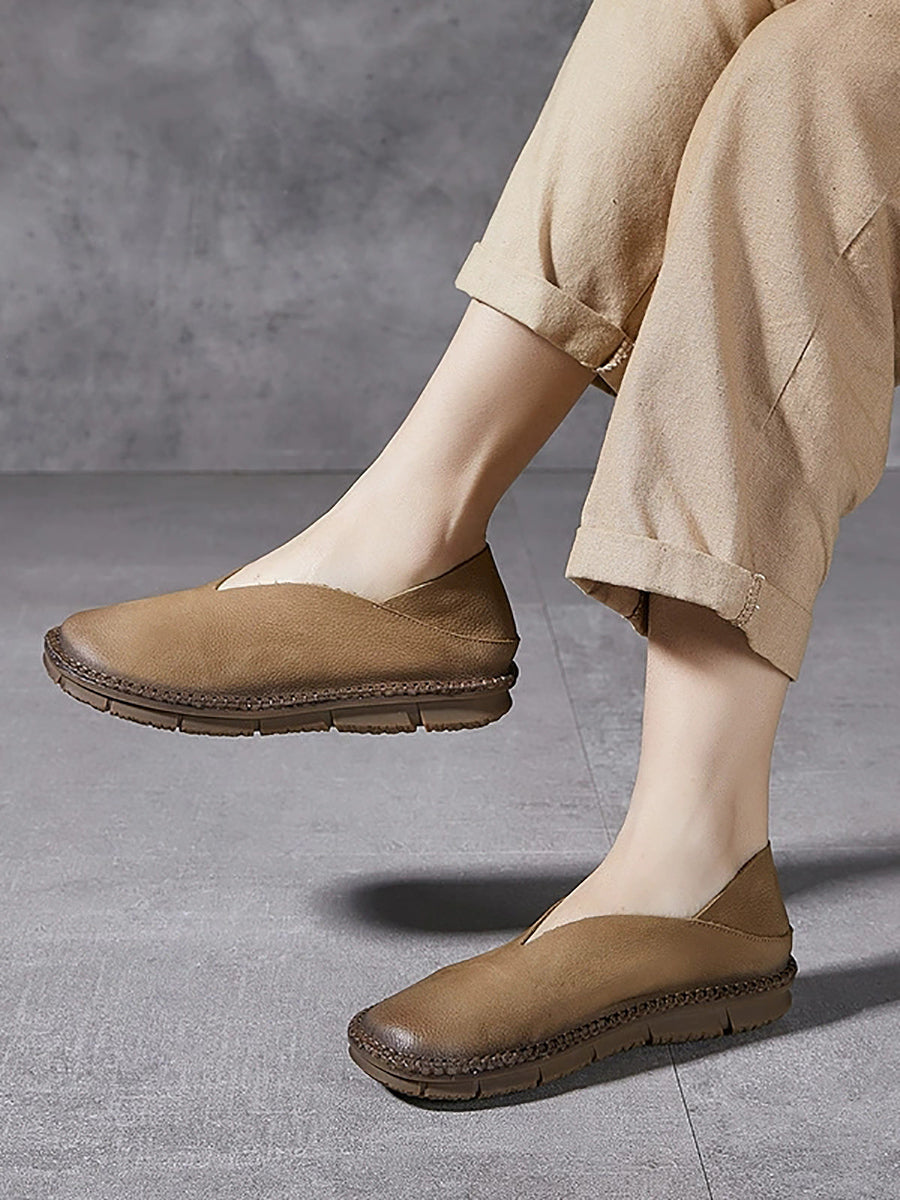 Women Soft Genuine Leather Flat Shoes