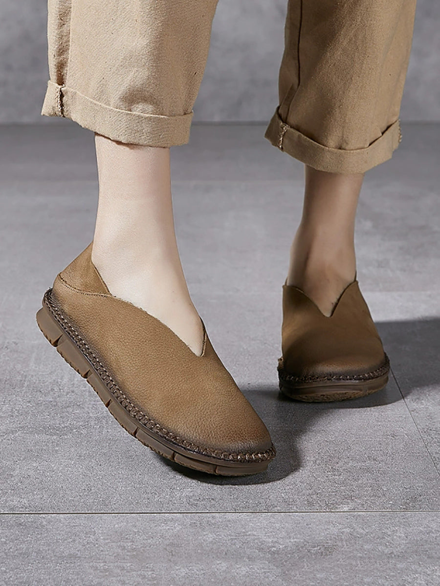 Women Soft Genuine Leather Flat Shoes