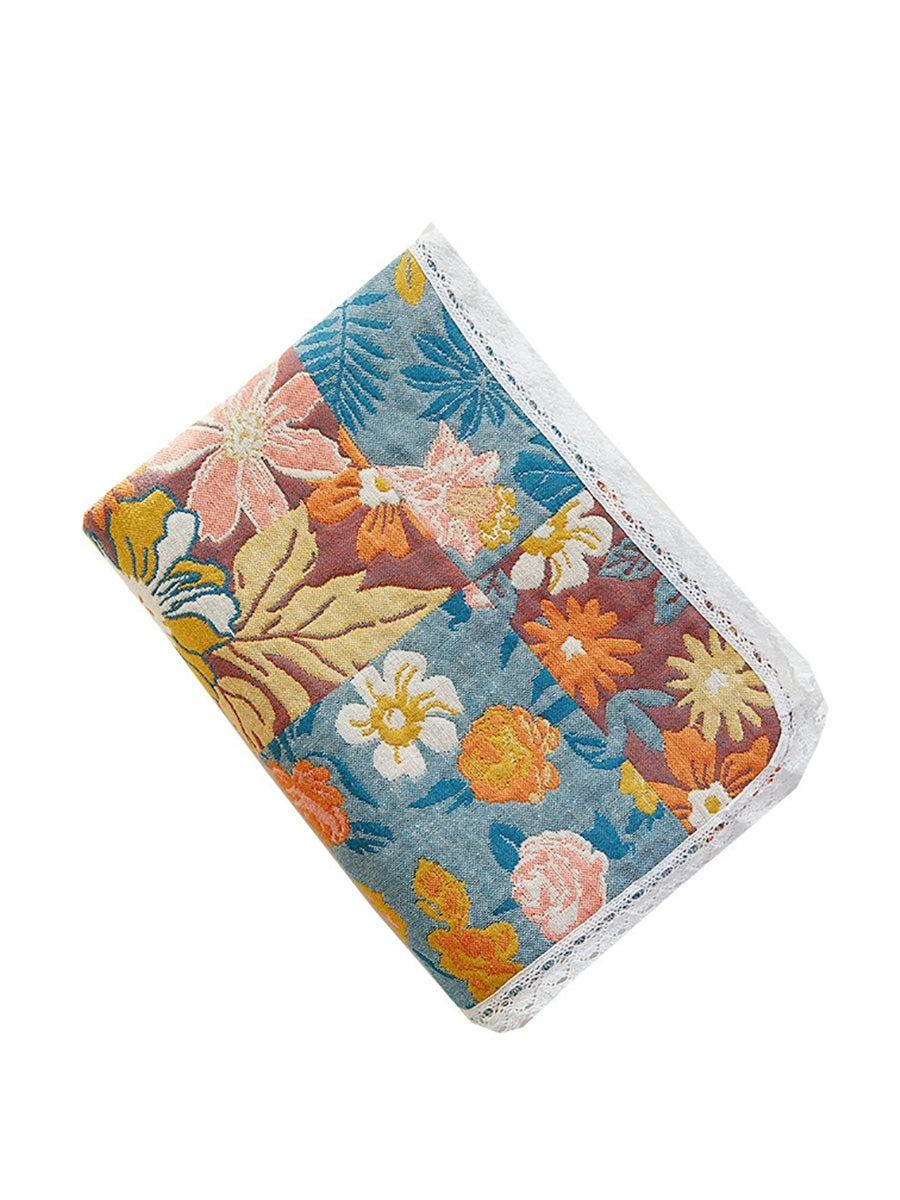 100%Cotton Flower Adult Lace Spliced Bath Towel