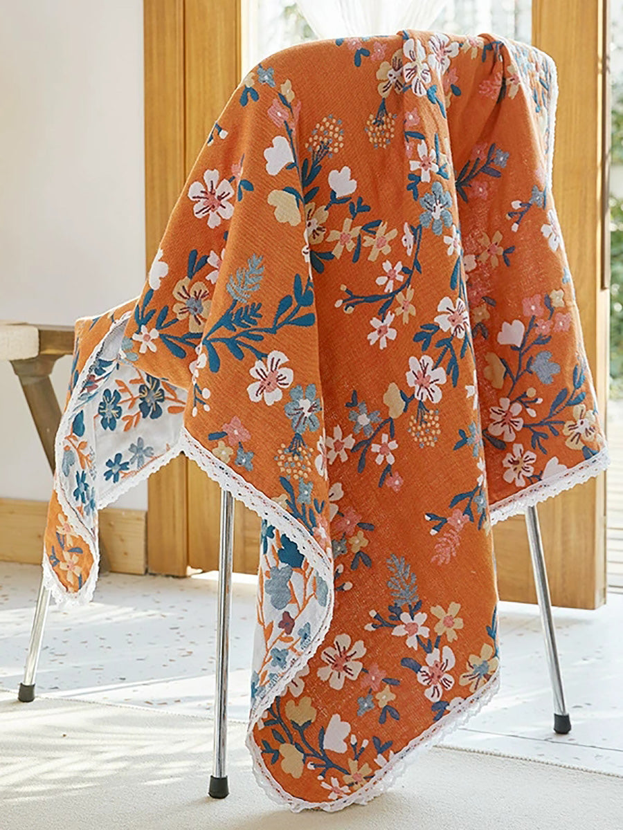 100%Cotton Flower Adult Lace Spliced Bath Towel