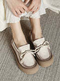 Women Vintage Genuine Leather Strap Flat Shoes
