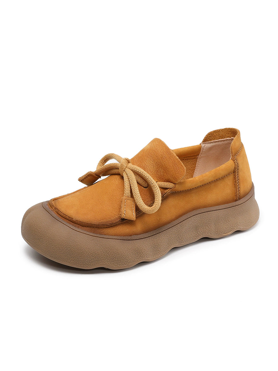 Women Vintage Genuine Leather Strap Flat Shoes