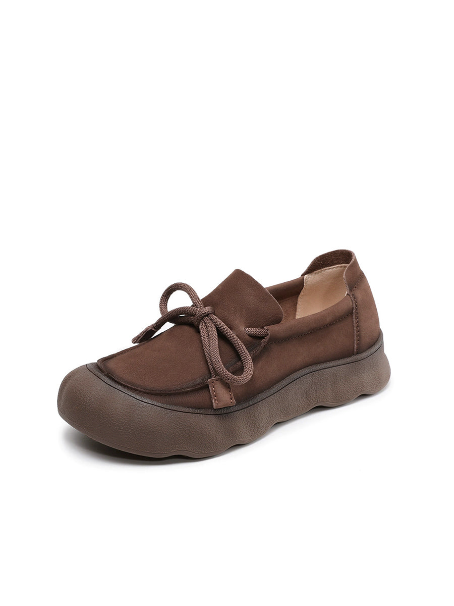Women Vintage Genuine Leather Strap Flat Shoes