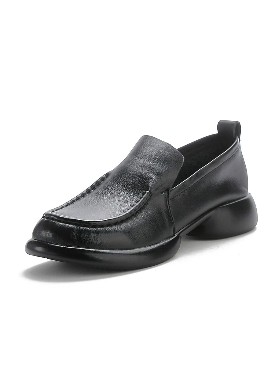 Women Autumn Elegant Genuine Leather Mid Heel Shoes