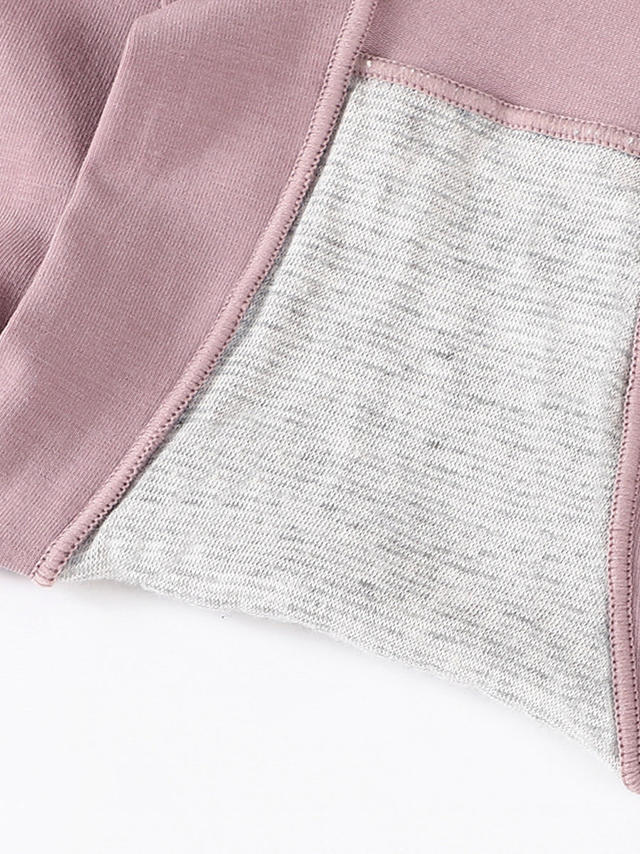 6 Pieces Women High Waist Pure Color Cotton Underwear