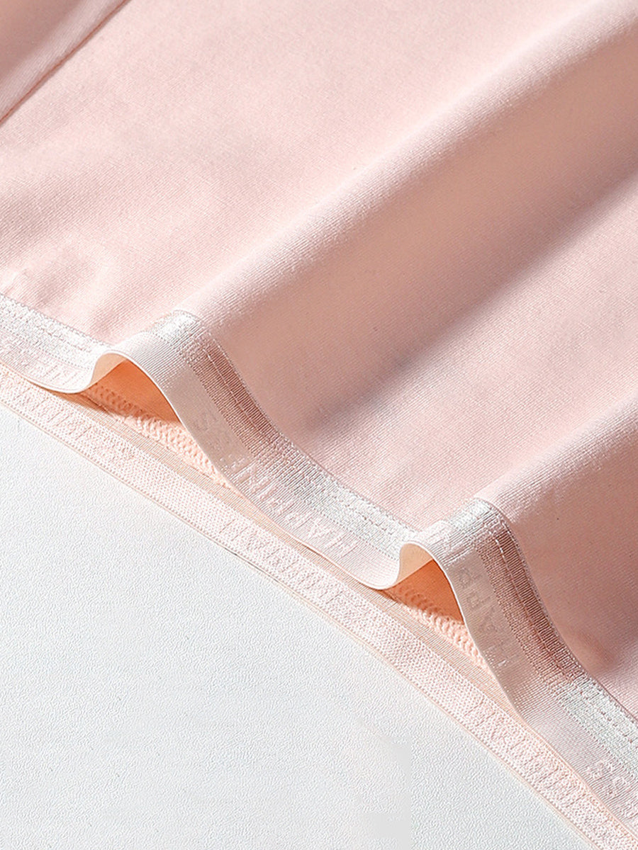 6 Pieces Women High Waist Pure Color Cotton Underwear