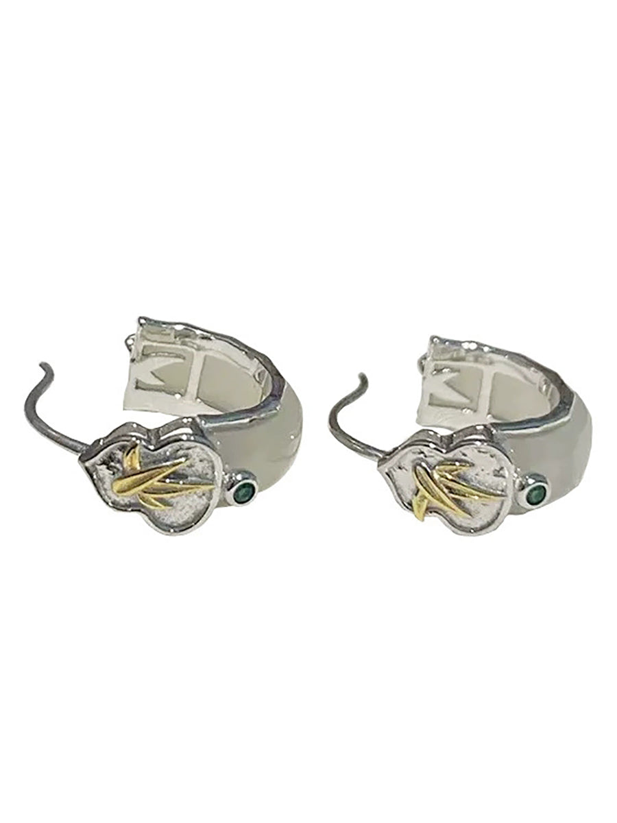 Women Ethnic Jade Alloy Earrings