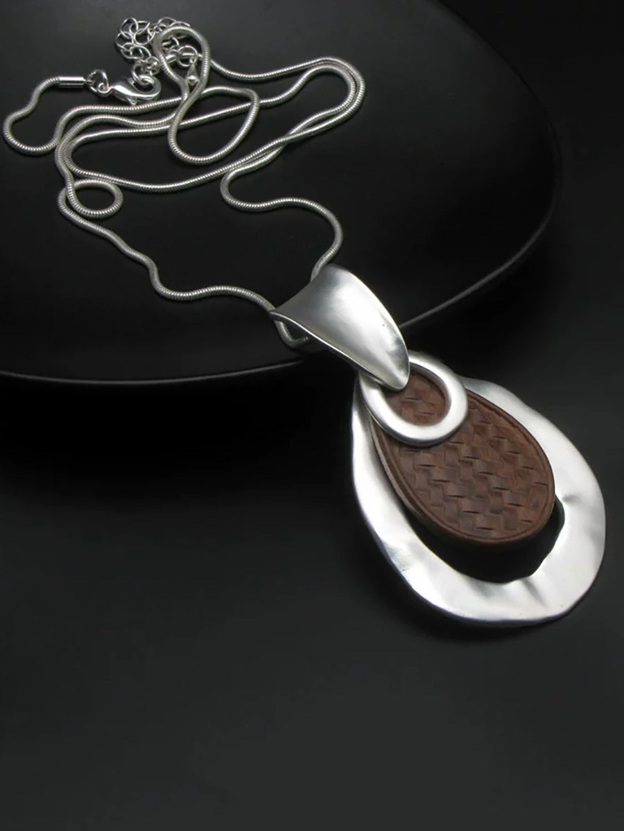 Women Fashion Alloy Wood Necklace