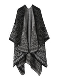 Women Winter Warm Flower Shawl