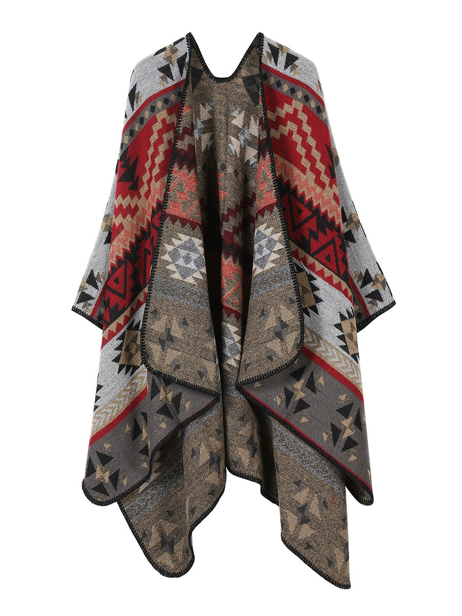 Women Vintage Geometric Warm Travel Shawl