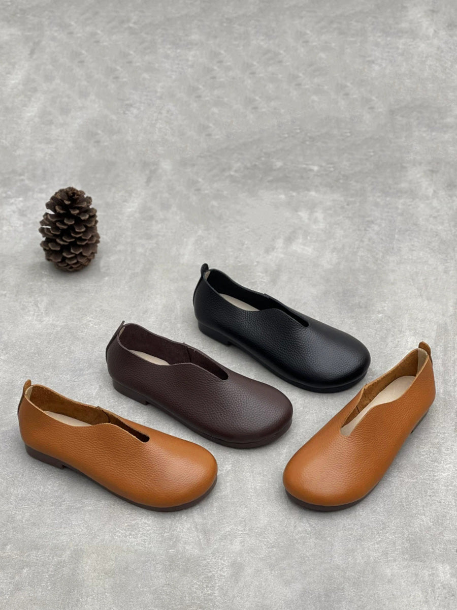 Women Casual Soft Leather Low Heel Shoes