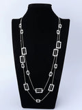 Women Fashion Quadrilateral Alloy Dual-Layer Necklace