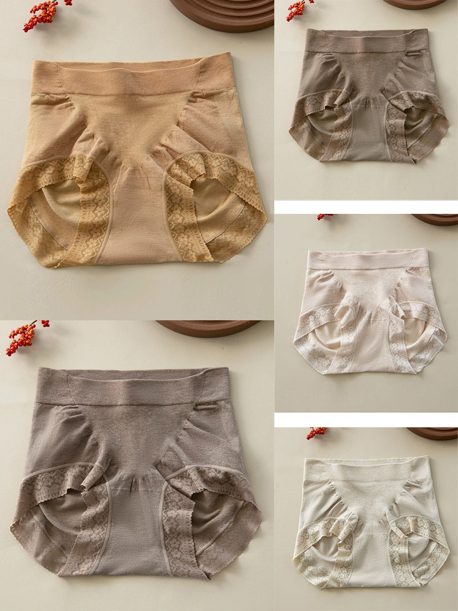 5 Pieces Women Casual High Waist Lace Underwear