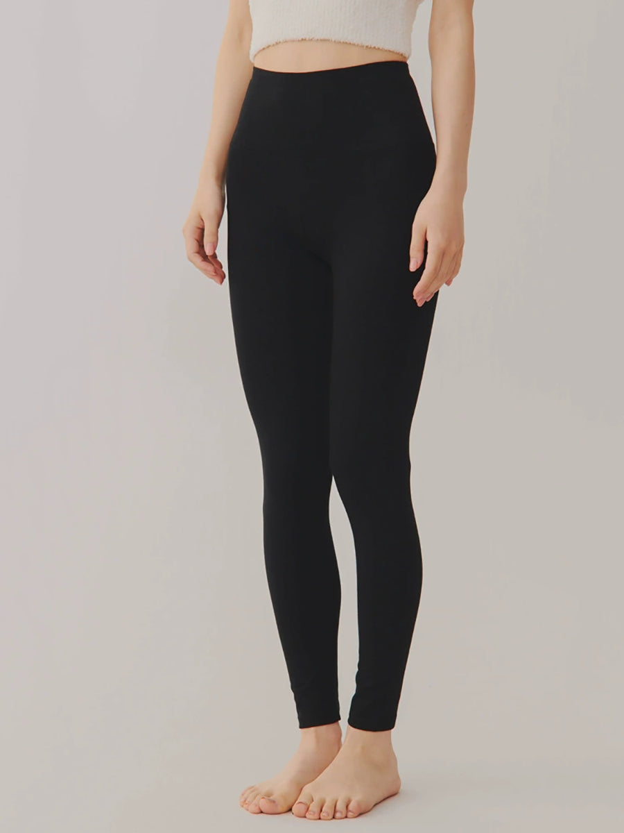 Women Autumn Warm Pure Color High Waist Leggings