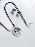 Fashion Matte Alloy Geometric Sweater Necklace