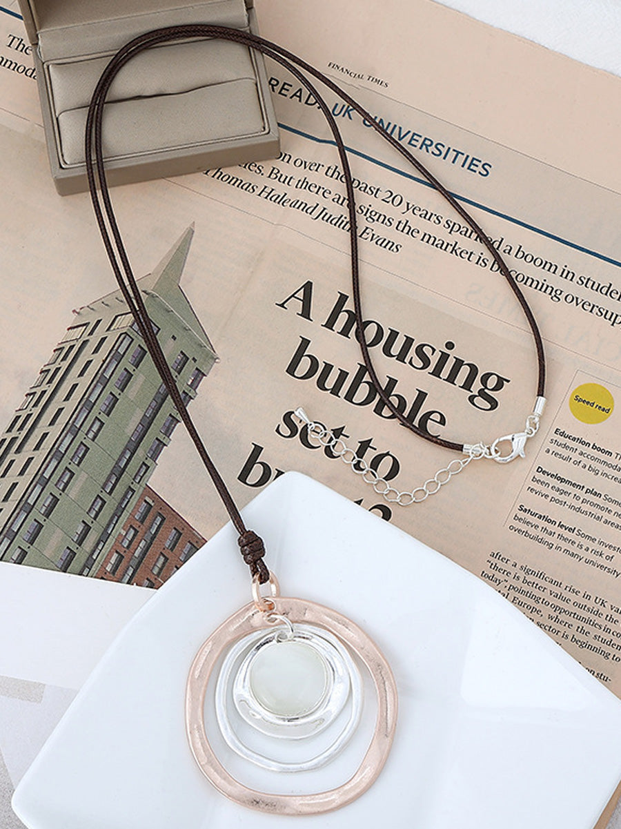Fashion Matte Alloy Geometric Sweater Necklace