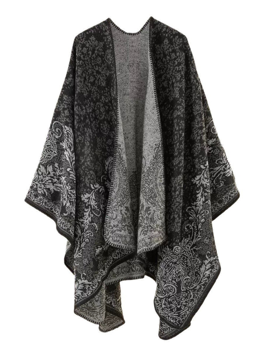 Women Vintage Autumn Print Warm Shawl