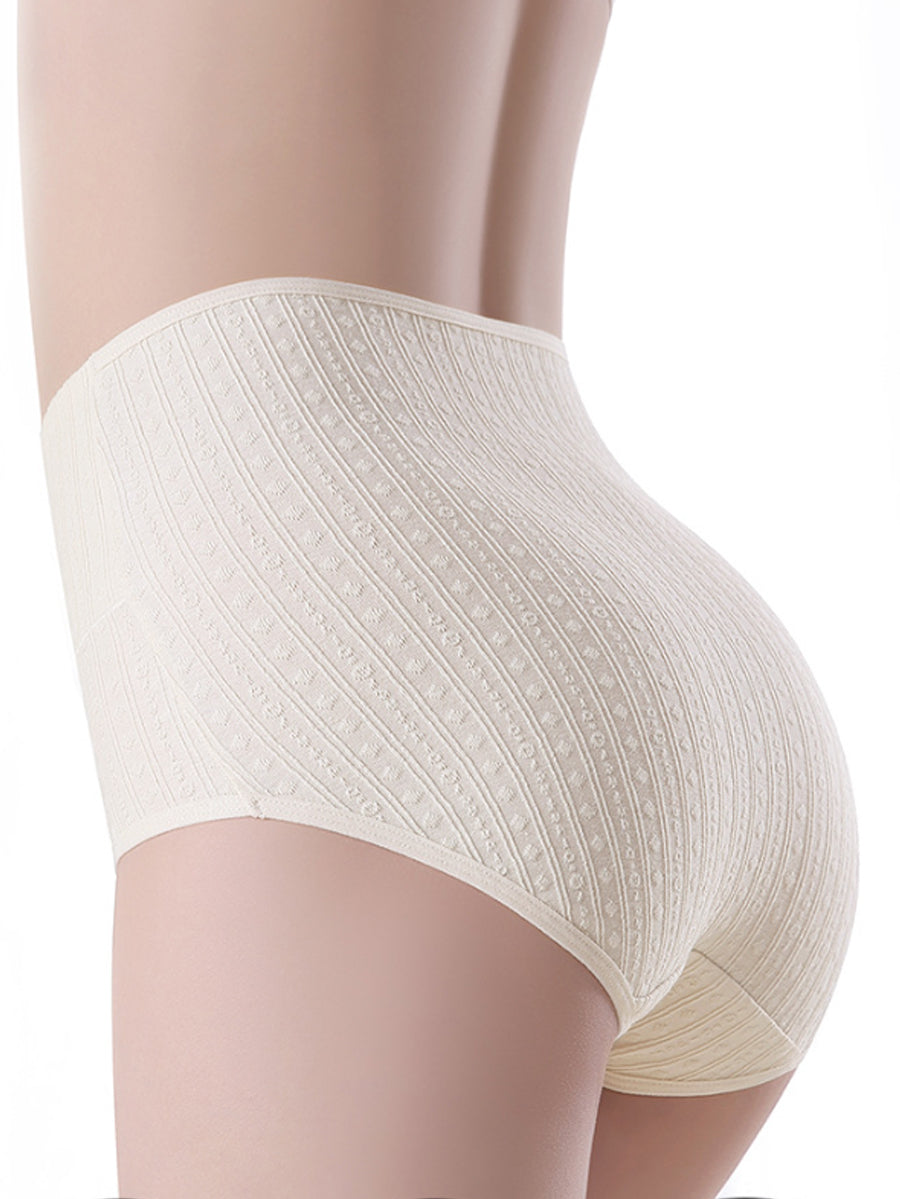 4 Pieces Women Casual High Waist Jacquard Underwear