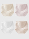 4 Pieces Women Casual High Waist Jacquard Underwear