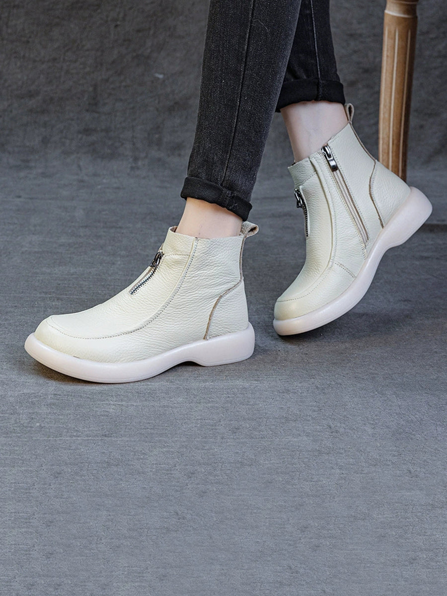 Women Autumn Genuine Leather Martin Boots