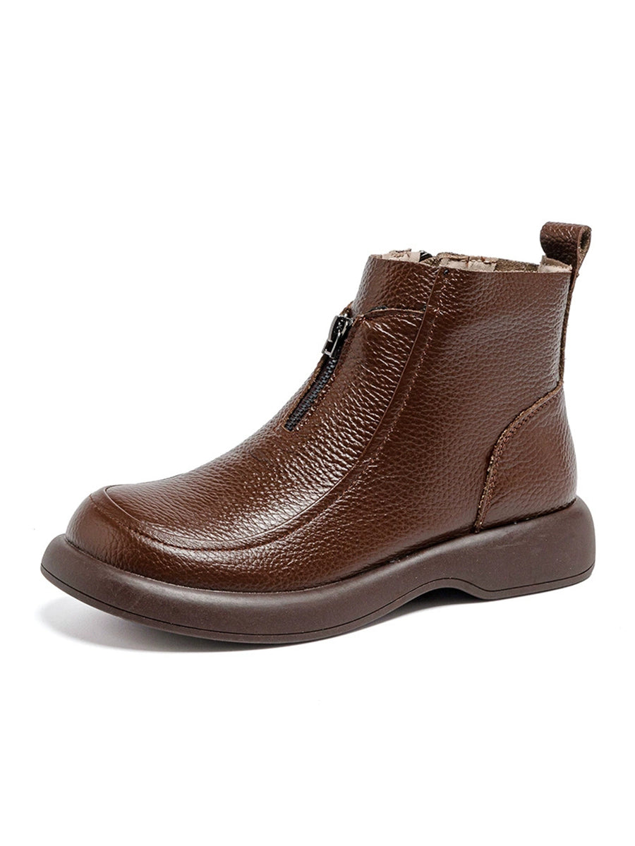 Women Autumn Genuine Leather Martin Boots