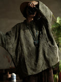 Women Ethnic Autumn Jacquard Stand Collar Coat