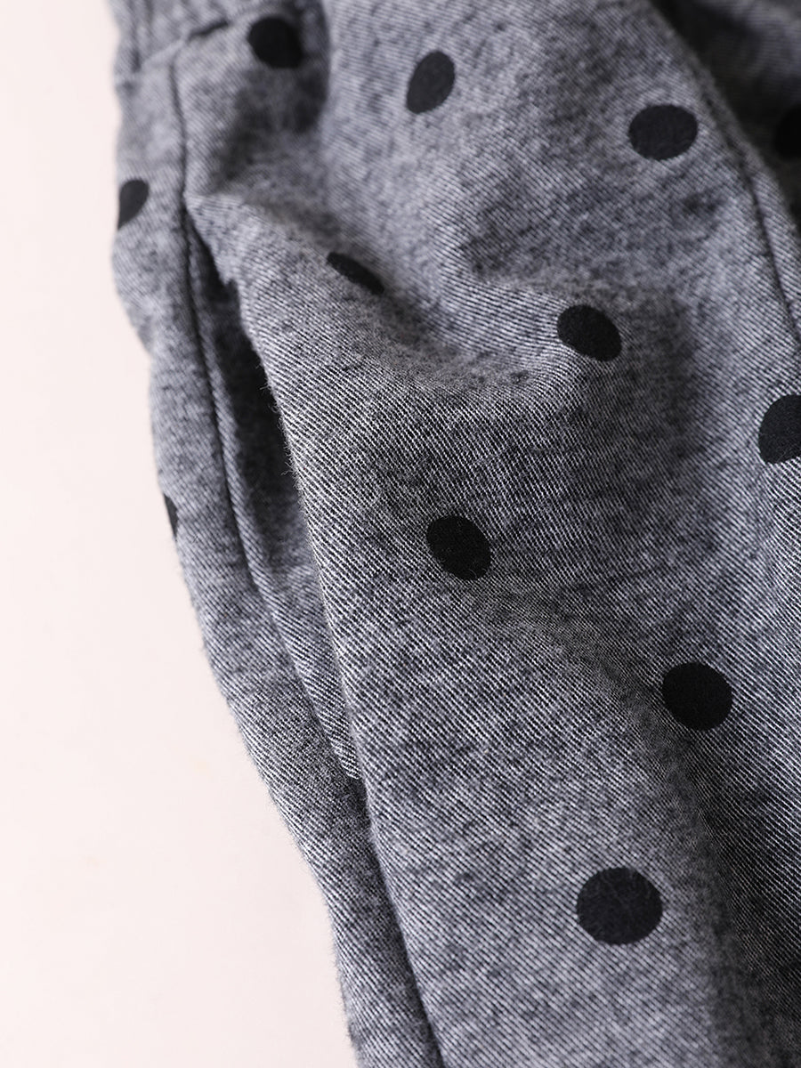 Plus Size Women Autumn Vintage Dot Skirt