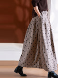 Plus Size Women Autumn Vintage Dot Skirt