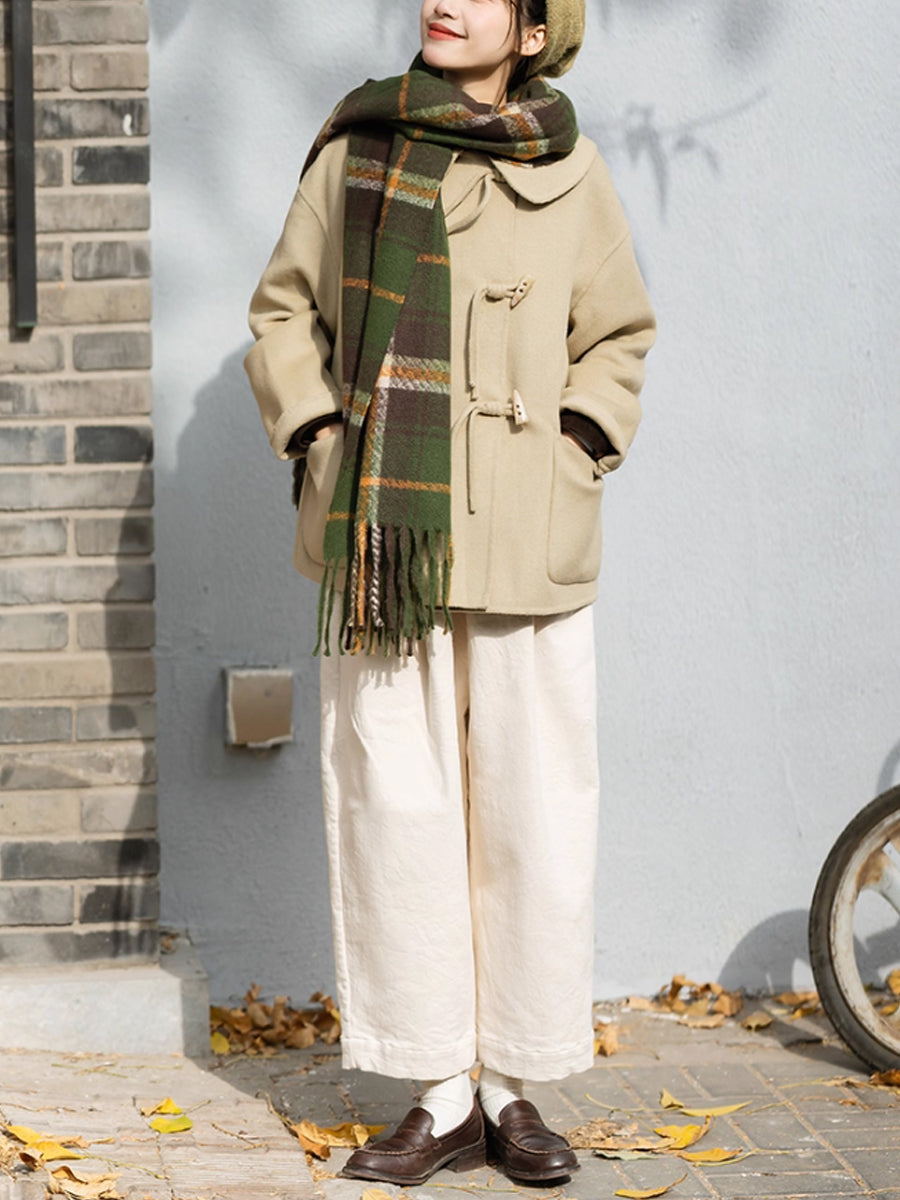 Women Winter Warm Plaid Taasel Shawl Scarf