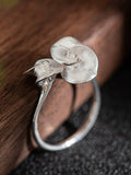 Women Vintage S925Sliver Flower Ring
