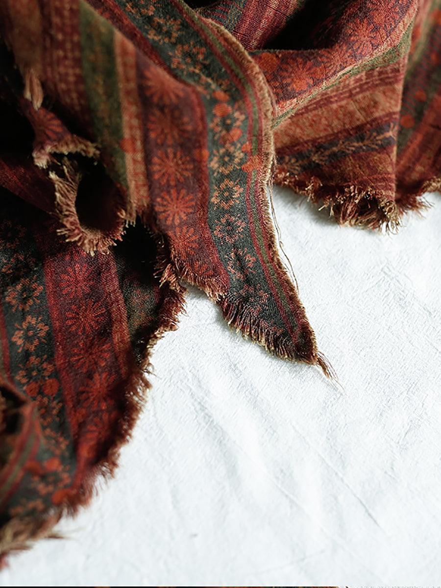 Women Vintage Flower Triangle Scarf