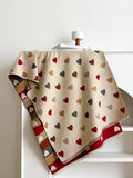 Women Fashion Heart Stripe Warm Shawl Scarf