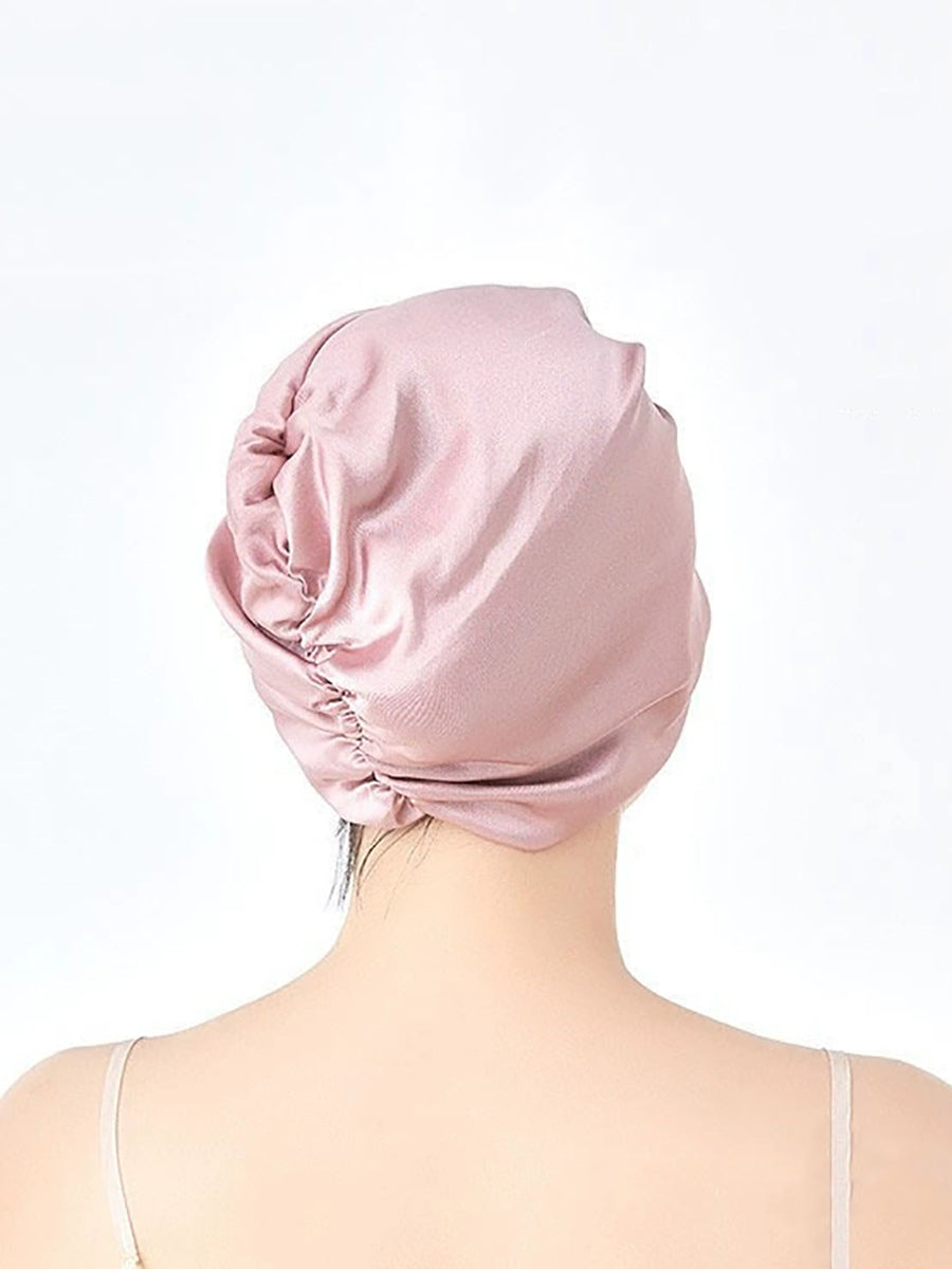 Women Solid Silk Soft Nightcap