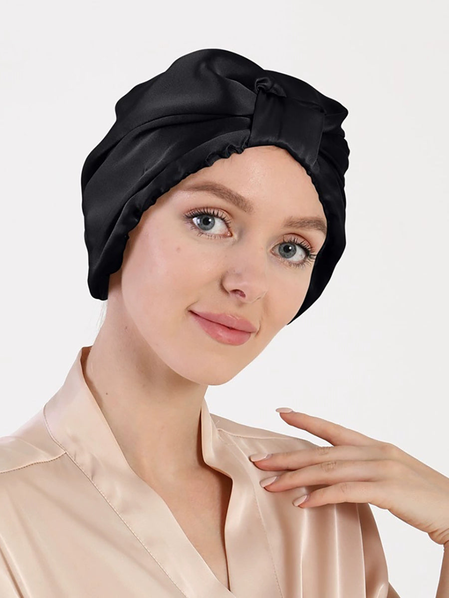 Women Solid Silk Soft Nightcap