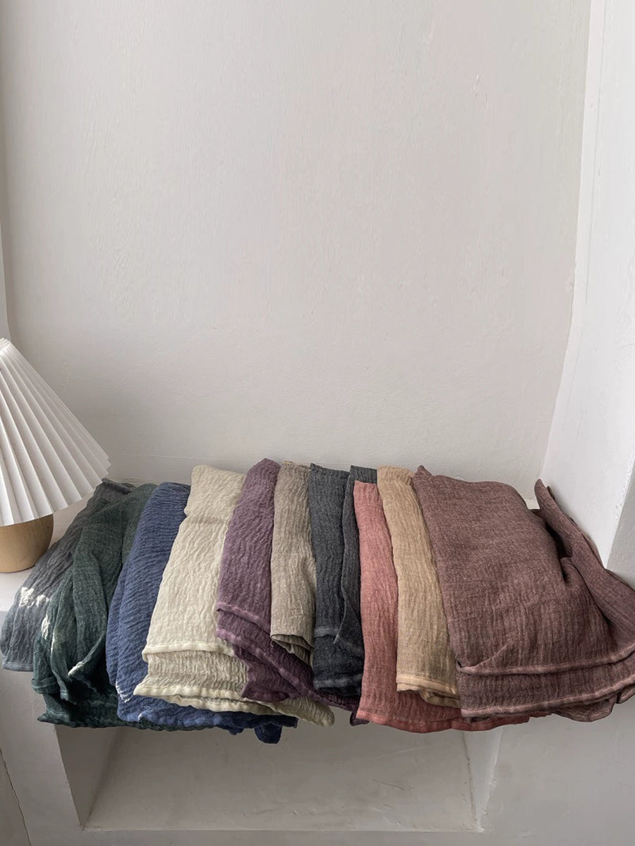 Women Spring Retro Pure Color Shawl Scarf