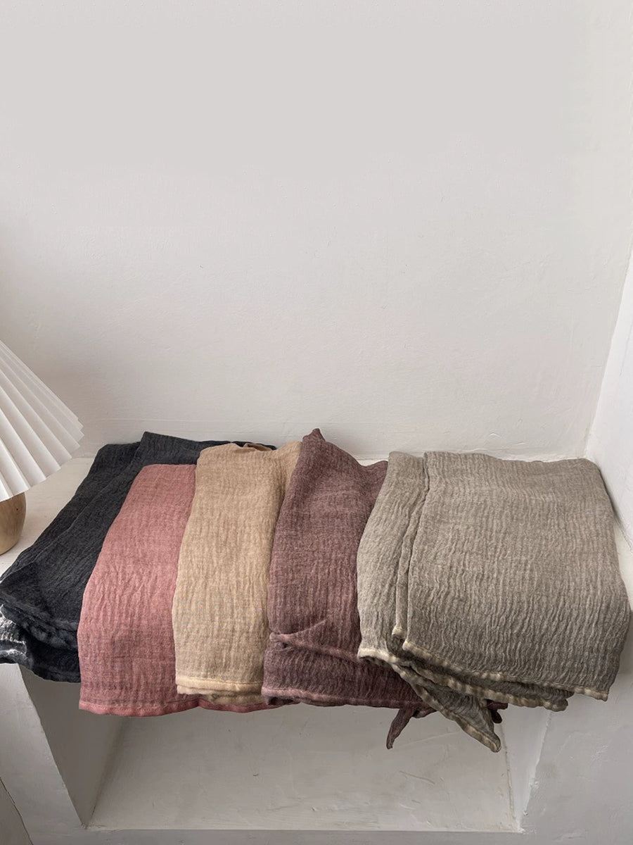 Women Spring Retro Pure Color Shawl Scarf