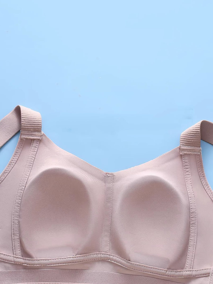 Women Artsy Flower Jacquard Wireless Bra
