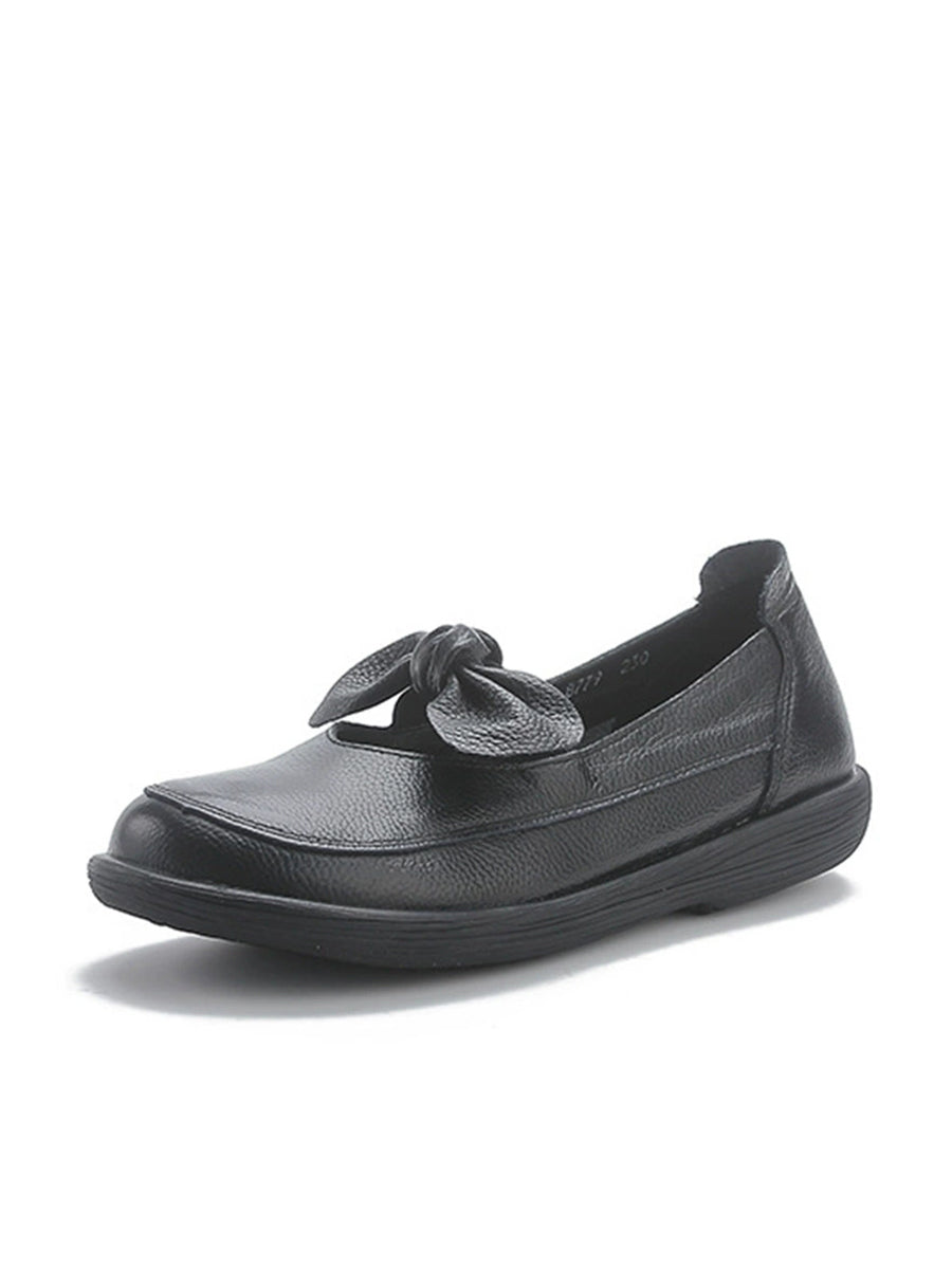 Women Vintage Genuine Leather Low Heel Shoes